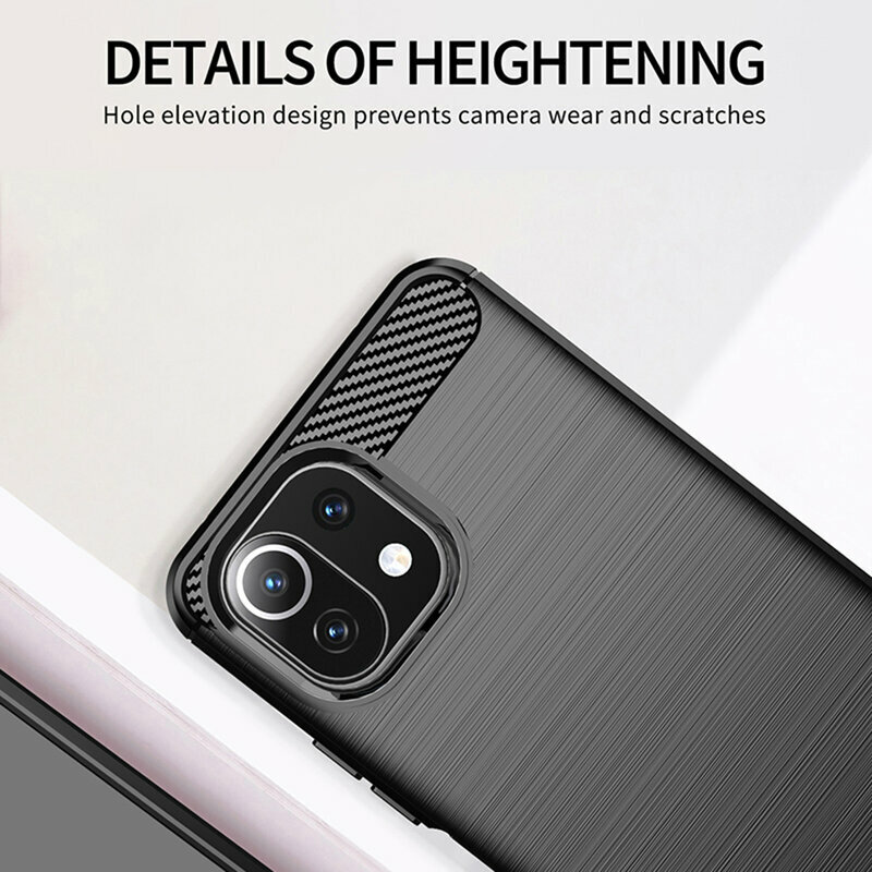 Husa Xiaomi Mi 11 Lite 5G Techsuit Carbon Silicone, negru