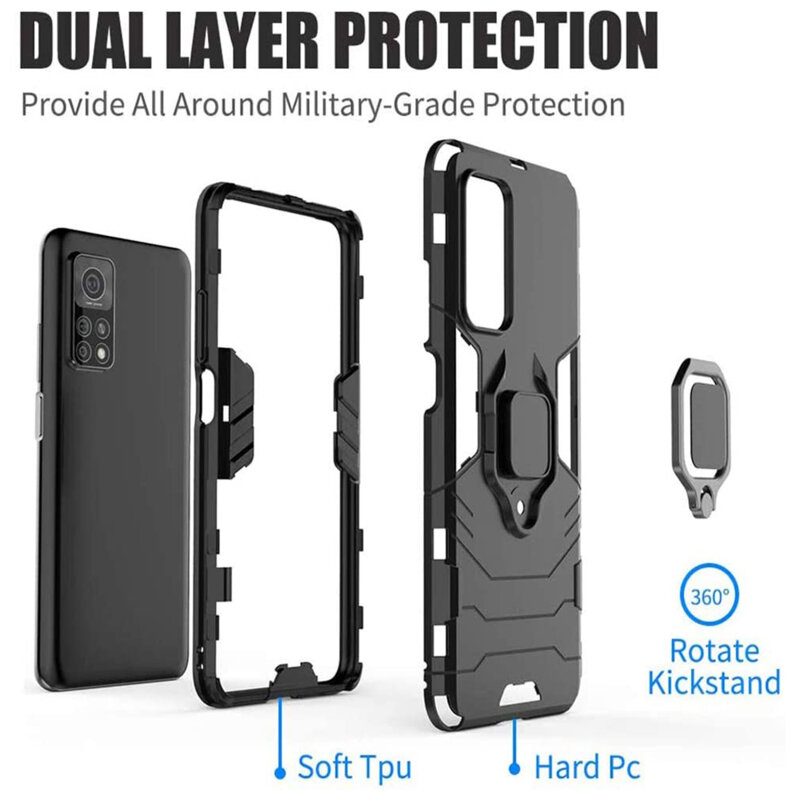 Husa Xiaomi Mi 10T Pro 5G Techsuit Silicone Shield, Negru