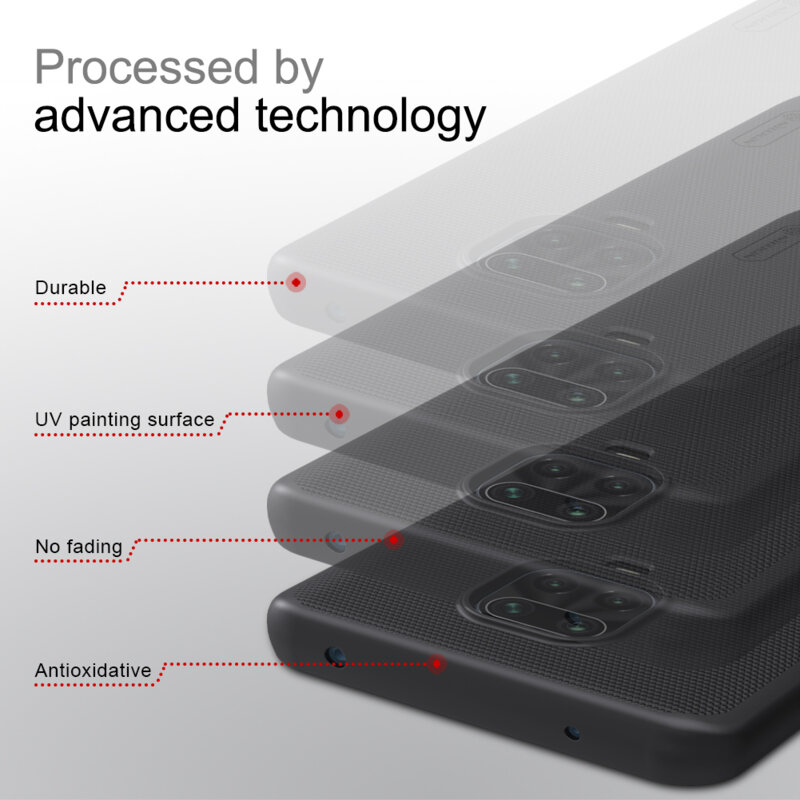 Husa Xiaomi Redmi Note 9 Pro Nillkin Super Frosted Shield, negru