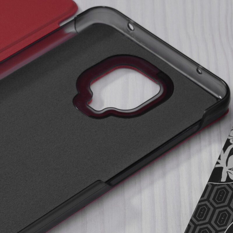 Husa Xiaomi Redmi Note 9 Pro Eco Leather View Flip Tip Carte - Rosu