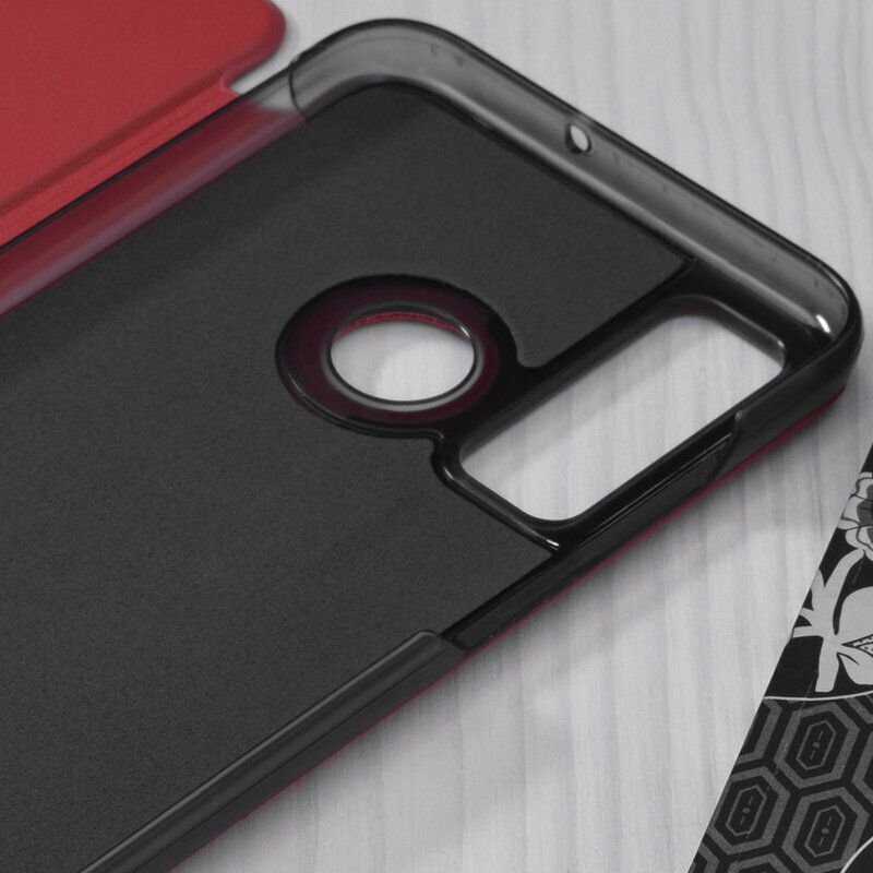 Husa Huawei Honor 10 Lite Eco Leather View Flip Tip Carte - Rosu