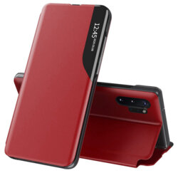 Husa Samsung Galaxy Note 10 Plus 5G Eco Leather View Flip Tip Carte - Rosu