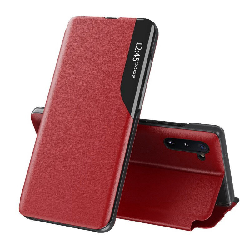 Husa Samsung Galaxy Note 10 5G Eco Leather View Flip Tip Carte - Rosu