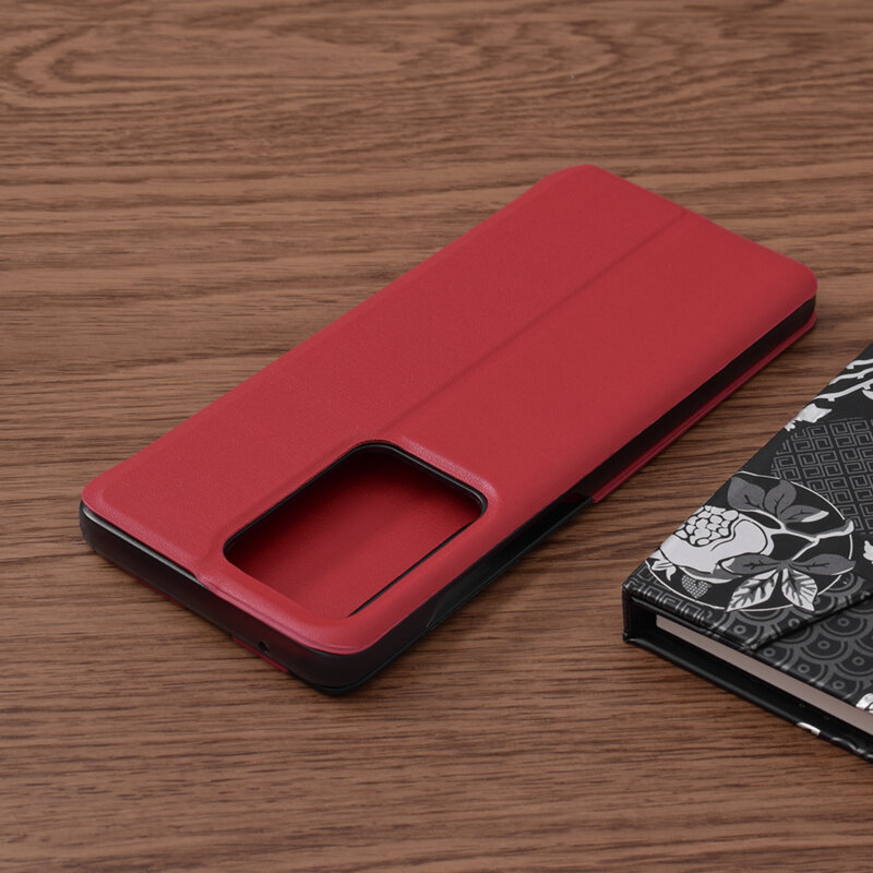 Husa Samsung Galaxy S20 Ultra 5G Eco Leather View Flip Tip Carte - Rosu