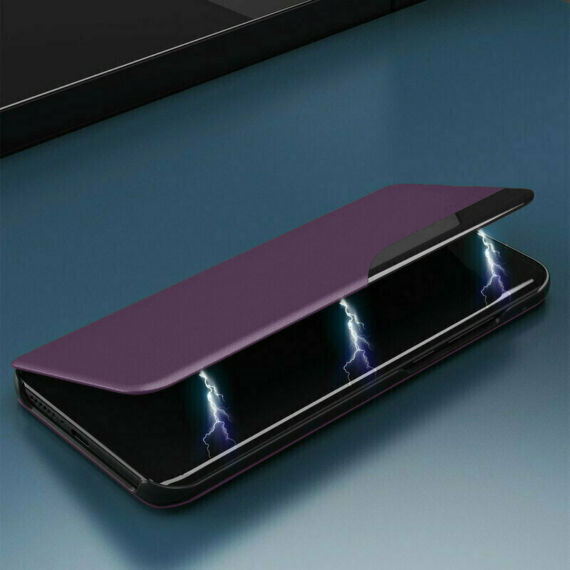 Husa iPhone 8 Plus Eco Leather View Flip Tip Carte - Mov