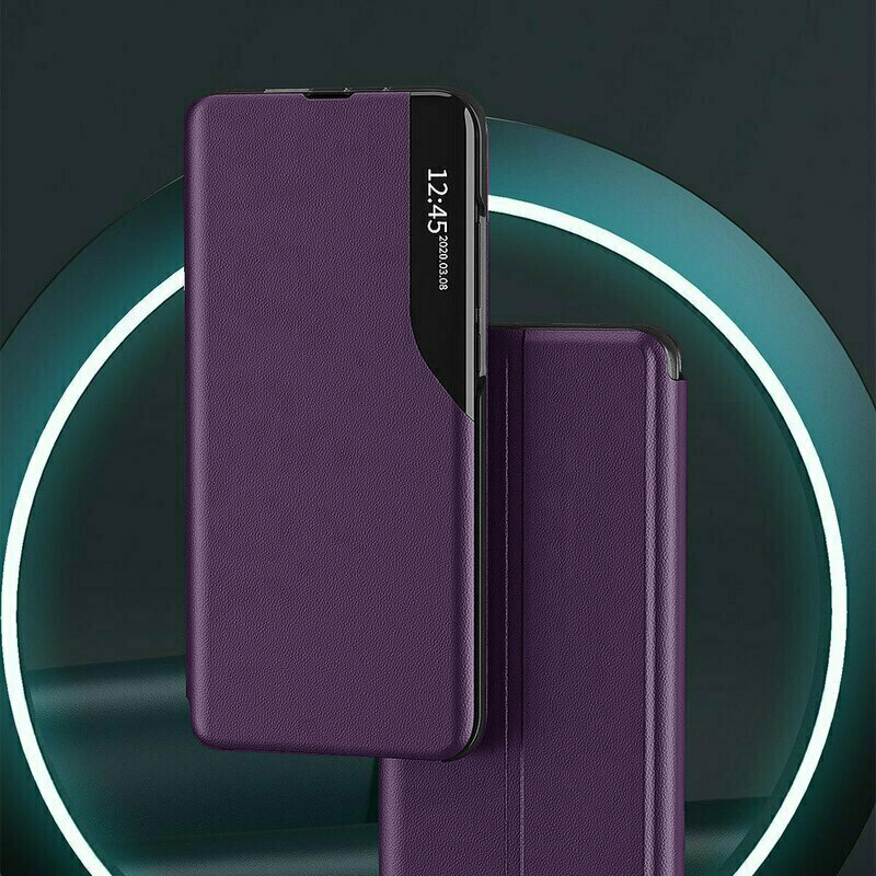 Husa iPhone 8 Plus Eco Leather View Flip Tip Carte - Mov