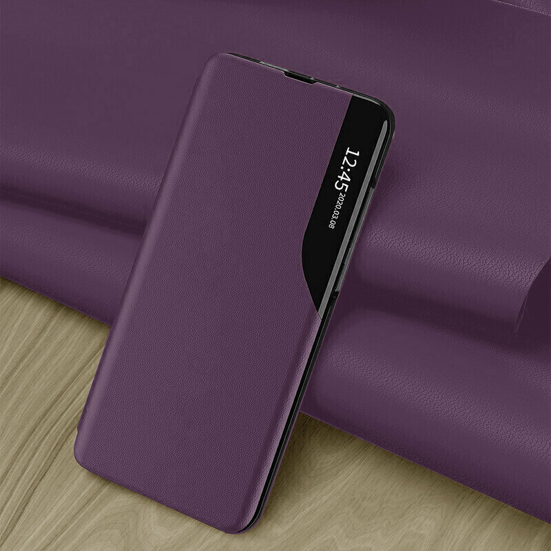 Husa iPhone 8 Plus Eco Leather View Flip Tip Carte - Mov