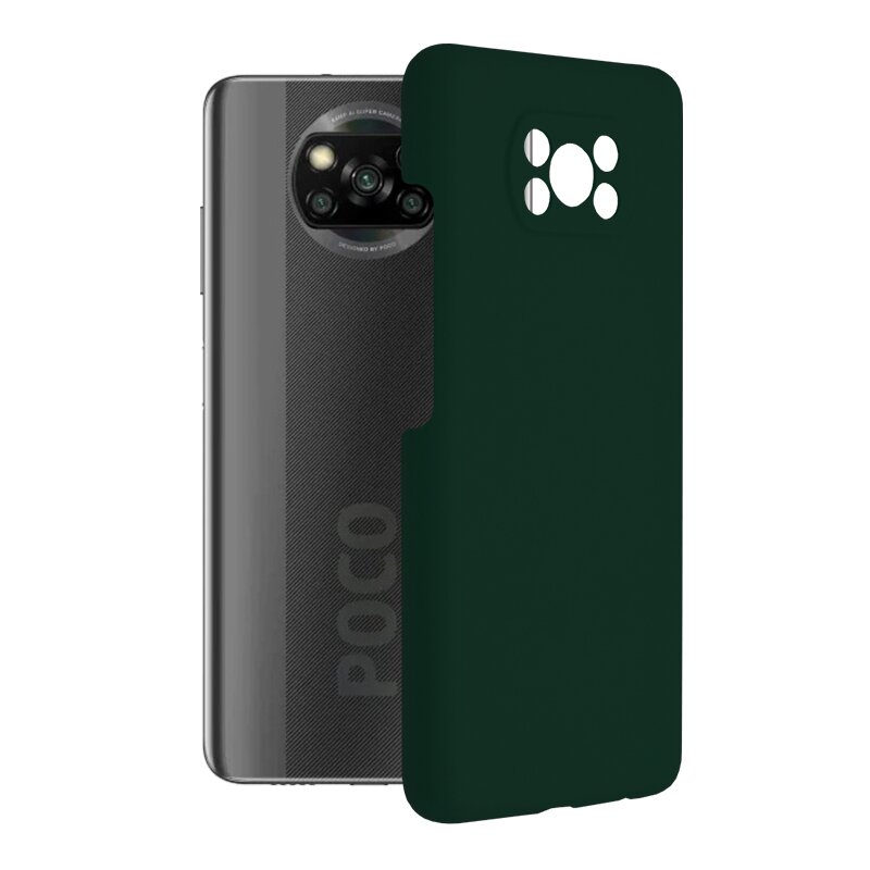 Husa Xiaomi Poco X3 NFC Techsuit Soft Edge Silicone, verde inchis