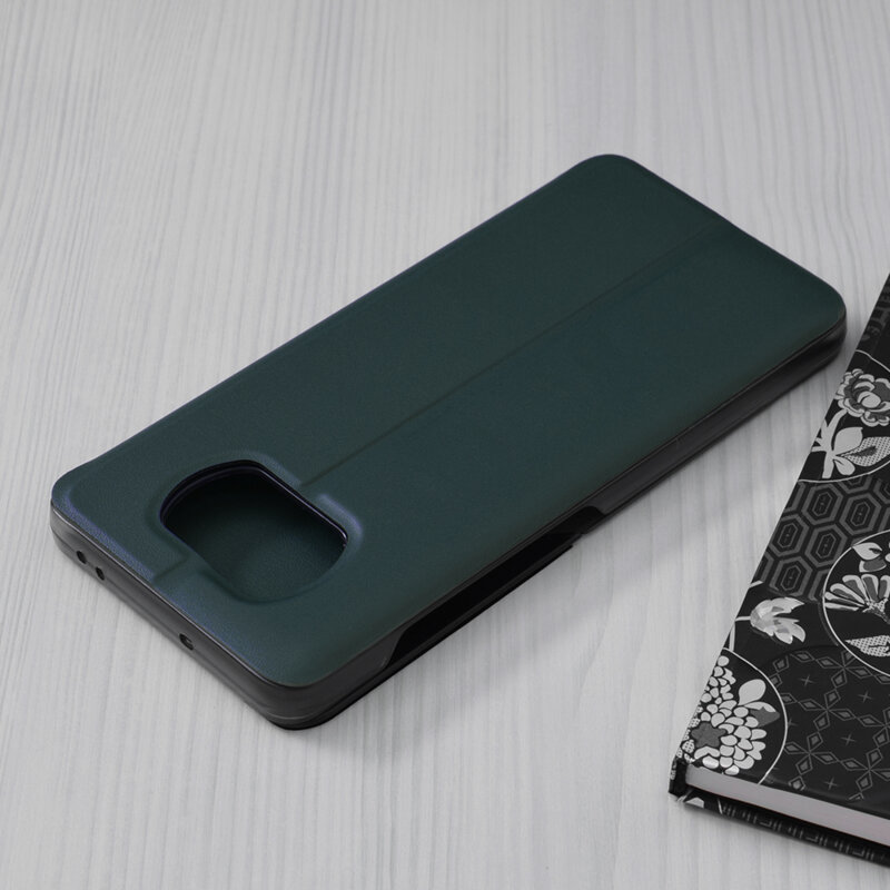 Husa Xiaomi Poco X3 NFC Eco Leather View Flip Tip Carte - Verde