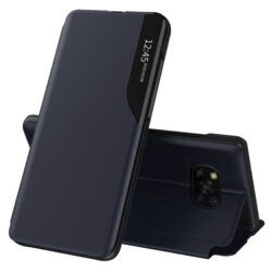 Husa Xiaomi Poco X3 NFC Eco Leather View Flip Tip Carte - Albastru