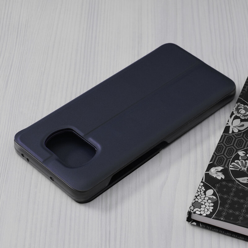 Husa Xiaomi Poco X3 NFC Eco Leather View Flip Tip Carte - Albastru