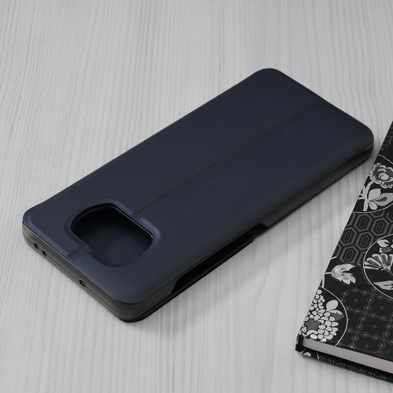 Husa Xiaomi Poco X3 Pro Eco Leather View Flip Tip Carte - Albastru