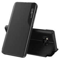 Husa Xiaomi Poco X3 NFC Eco Leather View Flip Tip Carte - Negru