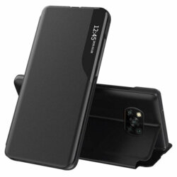 Husa Xiaomi Poco X3 Pro Eco Leather View Flip Tip Carte - Negru
