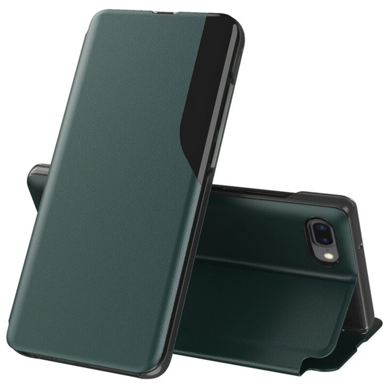 Husa iPhone 8 Plus Eco Leather View Flip Tip Carte - Verde
