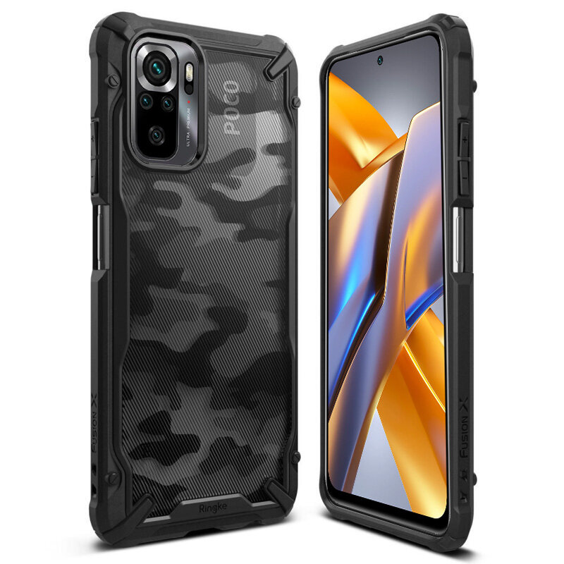 Husa Xiaomi Poco M5s Ringke Fusion X Design, camo black