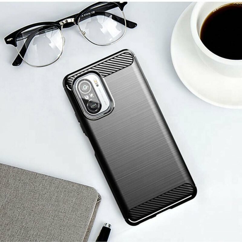 Husa Xiaomi Mi 11i Techsuit Carbon Silicone, negru
