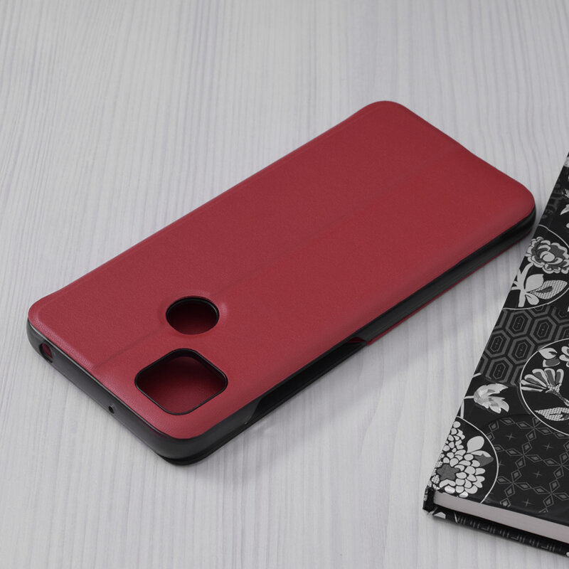 Husa Xiaomi Redmi 9C NFC Eco Leather View Flip Tip Carte - Rosu