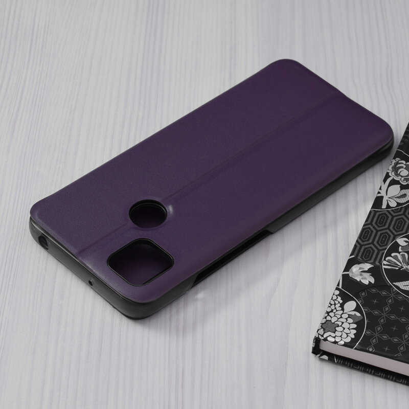 Husa Xiaomi Redmi 9C NFC Eco Leather View Flip Tip Carte - Mov
