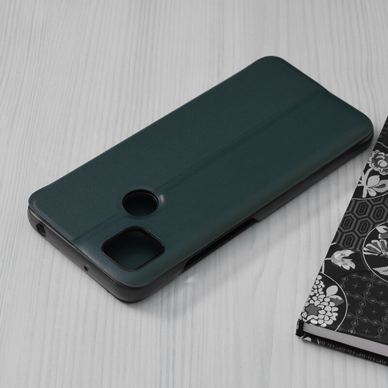 Husa Xiaomi Redmi 9C NFC Eco Leather View Flip Tip Carte - Verde