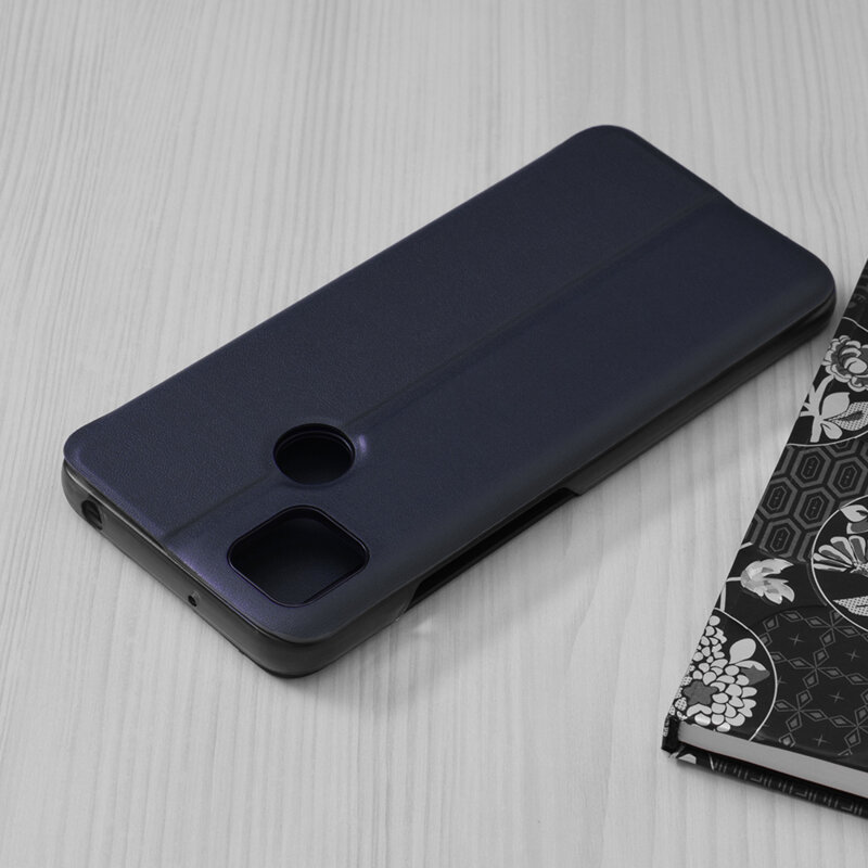 Husa Xiaomi Redmi 9C NFC Eco Leather View Flip Tip Carte - Albastru