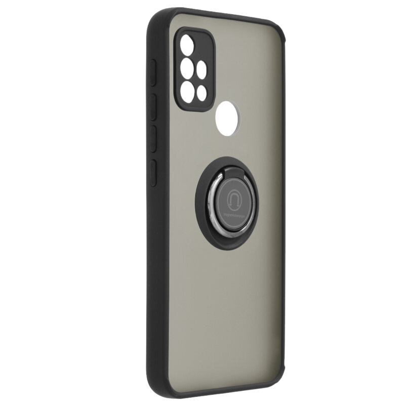 Husa Motorola Moto G30 Techsuit Glinth Cu Inel Suport Stand Magnetic - Negru