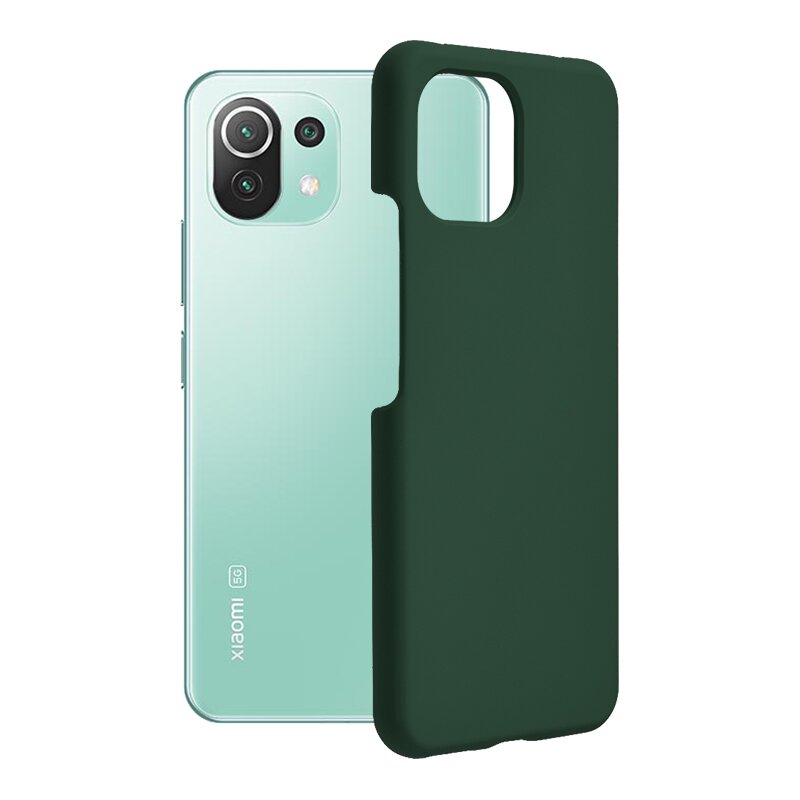Husa Xiaomi Mi 11 Lite 5G Techsuit Soft Edge Silicone, verde inchis