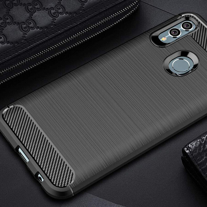 Husa Huawei P Smart 2019 Techsuit Carbon Silicone, negru