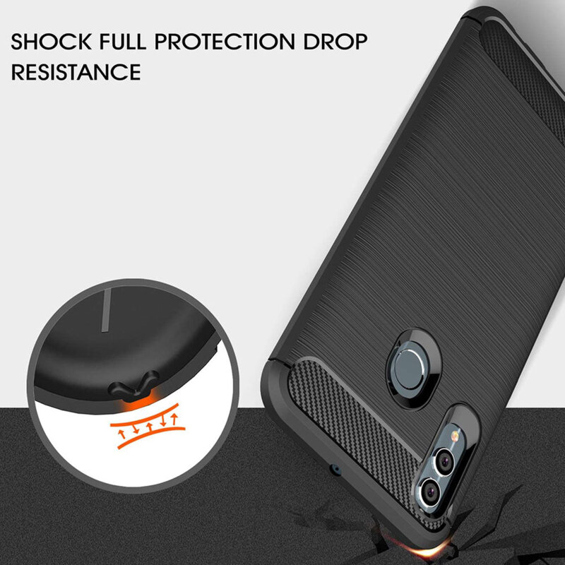 Husa Huawei P Smart 2019 Techsuit Carbon Silicone, negru