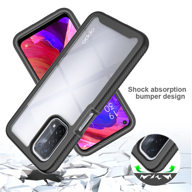 [Pachet 360°] Husa + Folie Oppo A74 5G Techsuit Defense, negru