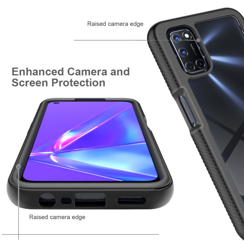 [Pachet 360°] Husa + Folie Oppo A72 4G Techsuit Defense, negru