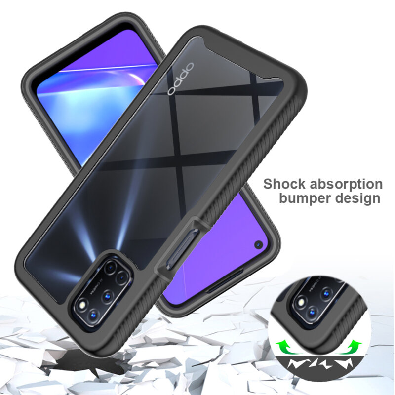 [Pachet 360°] Husa + Folie Oppo A72 4G Techsuit Defense, negru