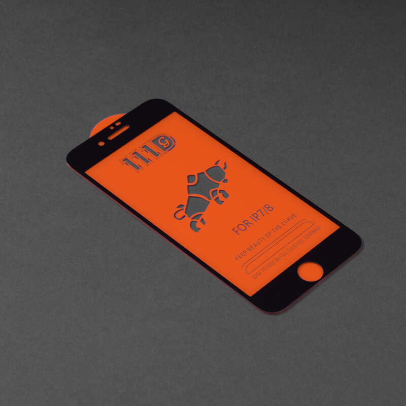 Folie sticla iPhone SE 3, SE 2022 Techsuit 111D Full Glue Full Cover, negru