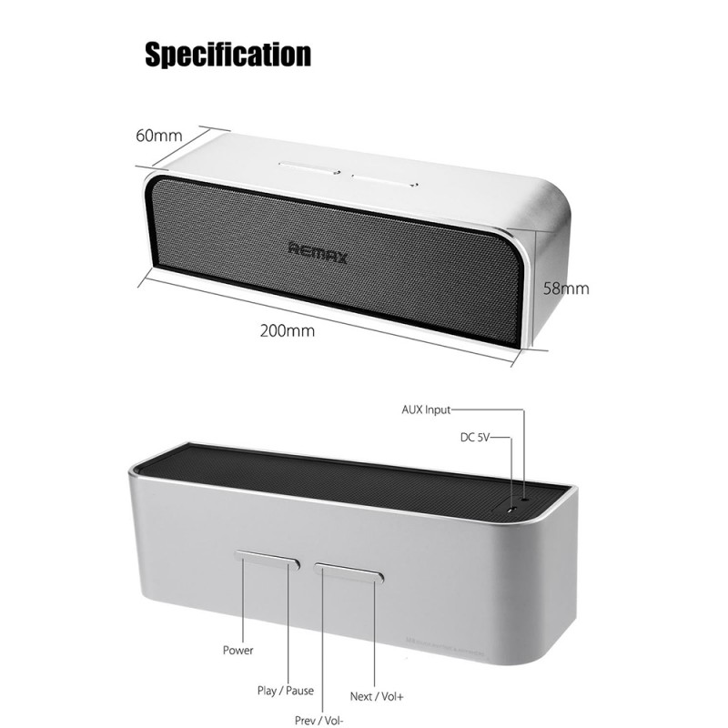 Boxa Portabila Bluetooth Remax M8 - Silver