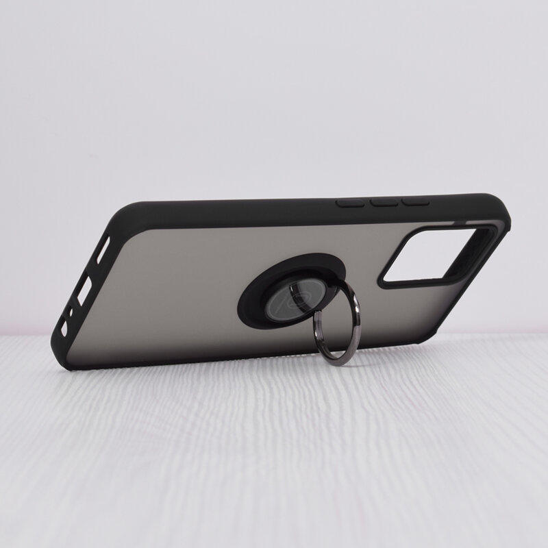Husa Realme 8 Pro Techsuit Glinth Cu Inel Suport Stand Magnetic - Negru