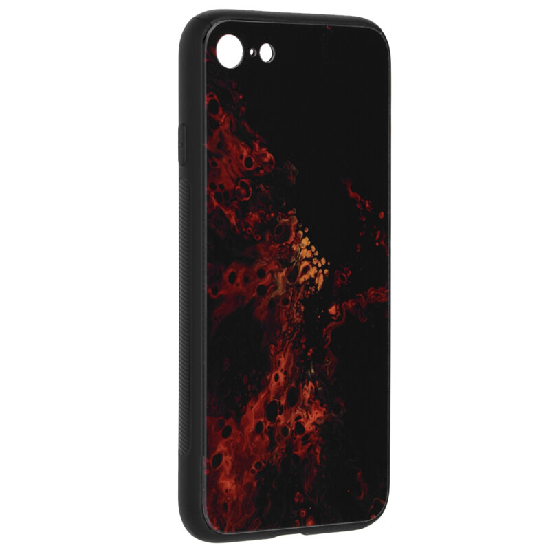Husa iPhone SE 3, SE 2022 Techsuit Glaze, Red Nebula