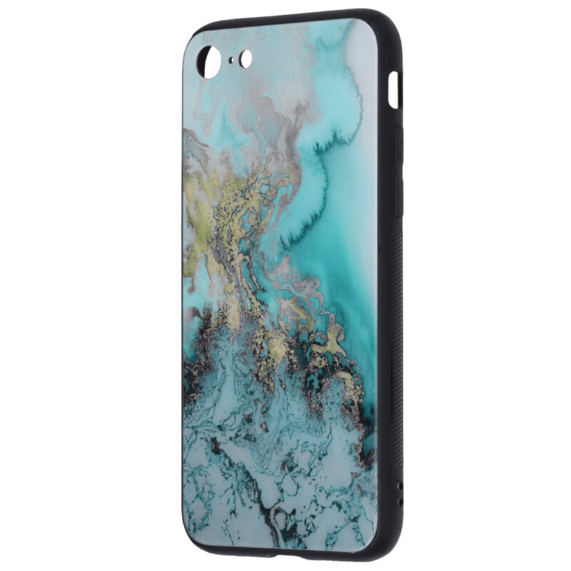 Husa iPhone SE 2, SE 2020 Techsuit Glaze, Blue Ocean