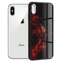 Husa iPhone XS Techsuit Glaze, Red Nebula