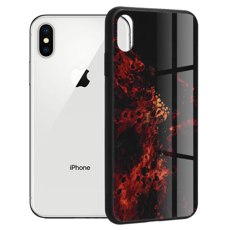 Husa iPhone XS Techsuit Glaze, Red Nebula