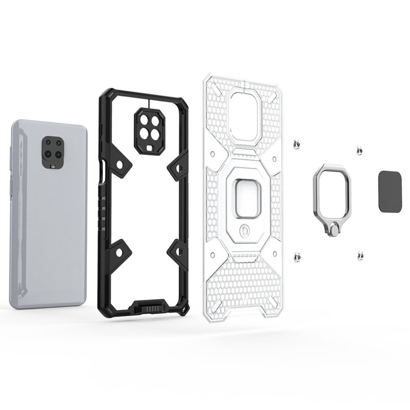 Husa antisoc Xiaomi Redmi Note 9 Pro Max Techsuit Honeycomb, albastru