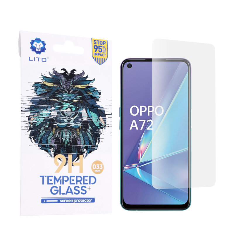 Folie sticla Oppo A72 4G Lito 9H Tempered Glass, clear