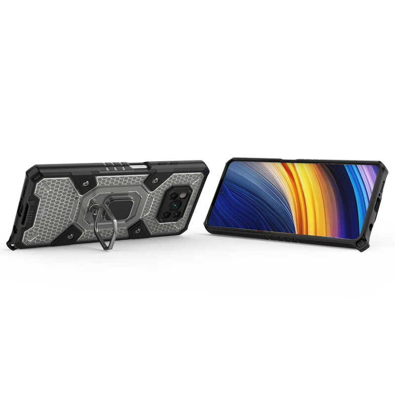 Husa antisoc Xiaomi Poco X3 NFC Techsuit Honeycomb, negru