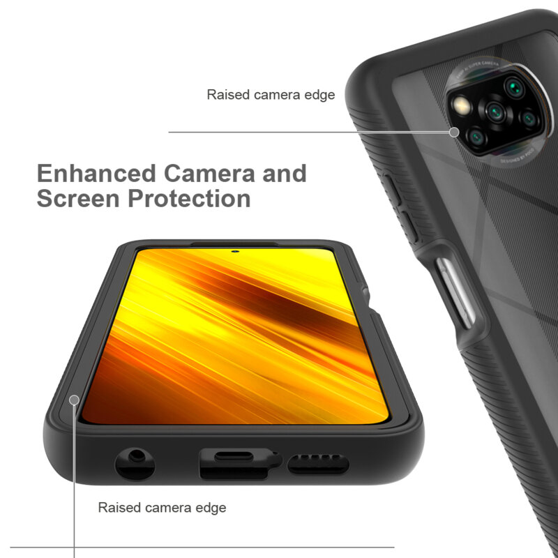 [Pachet 360°] Husa + Folie Xiaomi Poco X3 Pro Techsuit Defense, negru