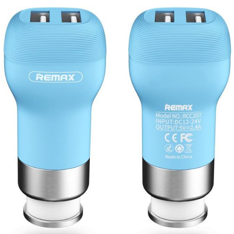 Incarcator Auto Remax Flinc RCC-207 2XUSB 2.4A - Albastru