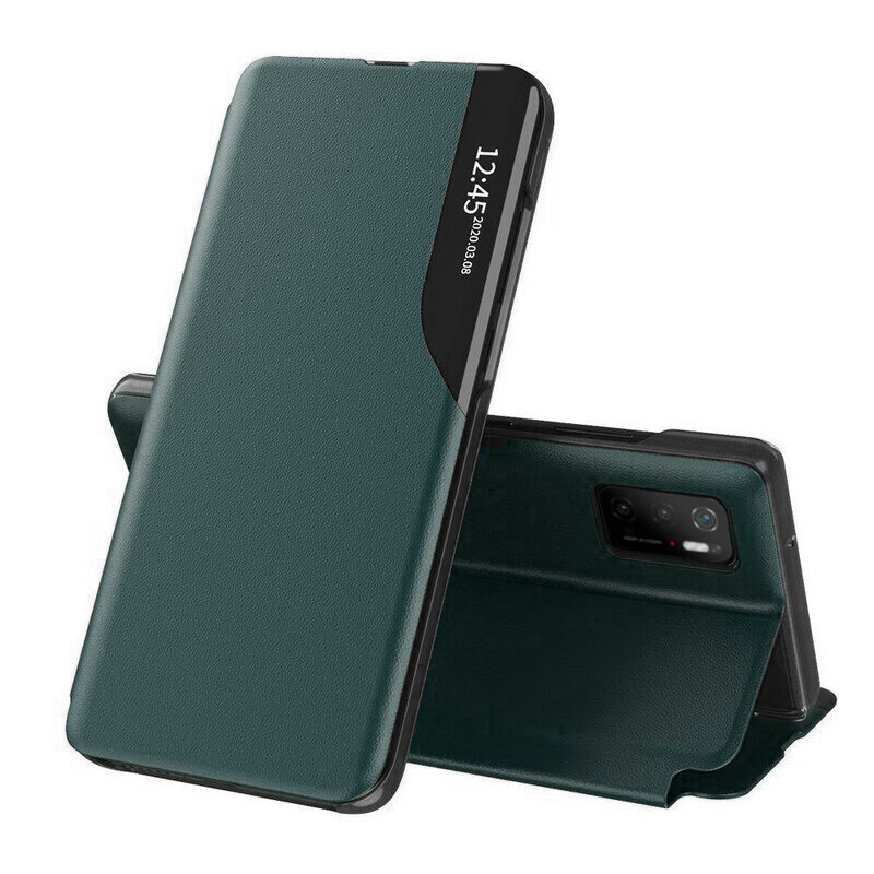 Husa Xiaomi Poco M3 Pro 5G Eco Leather View flip tip carte - verde