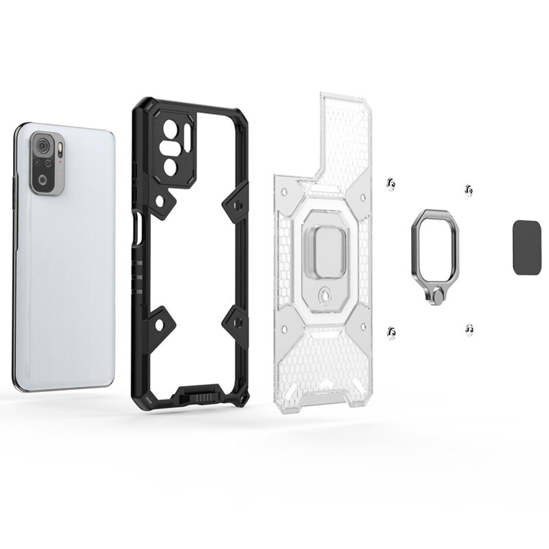 Husa antisoc Xiaomi Redmi Note 10S Techsuit Honeycomb, albastru