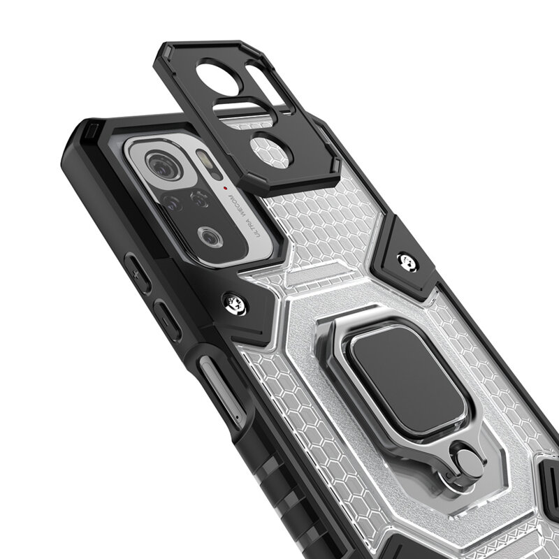 Husa antisoc Xiaomi Redmi Note 10S Techsuit Honeycomb, negru