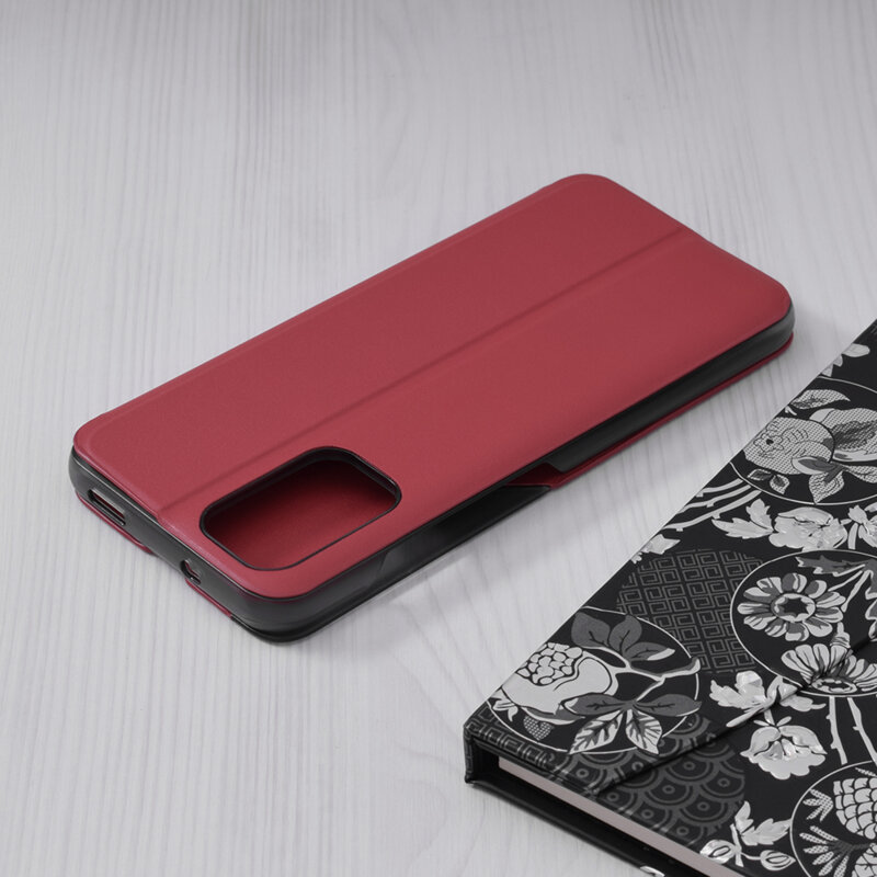 Husa Xiaomi Redmi Note 10S Eco Leather View Flip Tip Carte - Rosu