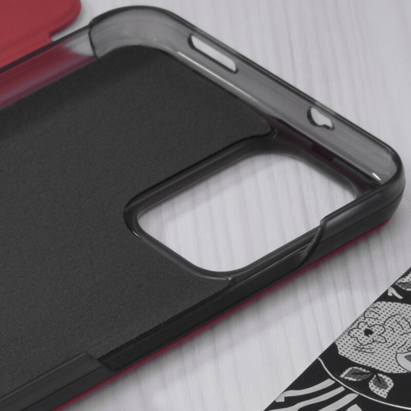 Husa Xiaomi Redmi Note 10S Eco Leather View Flip Tip Carte - Rosu