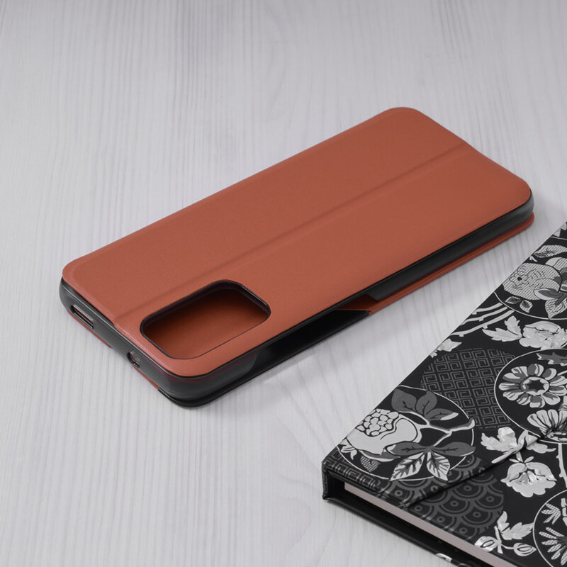 Husa Xiaomi Poco M5s Eco Leather View flip tip carte, portocaliu